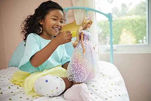 Barbie Dreamtopia poupée Princesse de Rêves avec Robe Brillante à Motifs Arc en Ciel fournie avec Brosse et Accessoires Jouet pour Enfant GFR45 - vue 3