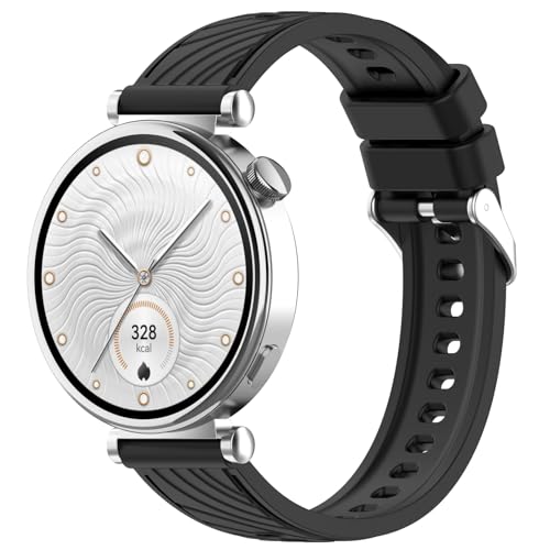 Disscool Replacement Adjustable Wristbands 18mm Compatible with Huawei Watch GT5 Pro 42mm/GT5 41mm/GT4 41mm Soft Silicone Wrist Strap with Quick Release Smart Watch Accessories(Black)