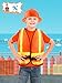 30 Pcs Kids Construction Worker Costumes Include 15 Pcs Construction Vest 15 Pcs Construction Hat for Halloween Dress (Color Set 2)