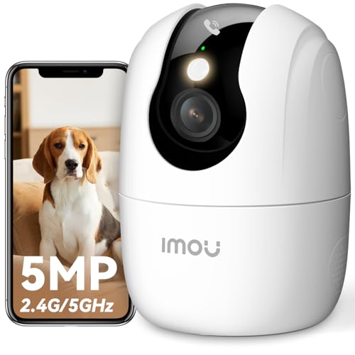 Imou 3K Telecamera WiFi Interno con One-Touch Chiamata, 5MP Videocamera Sorveglianza con Crociera...