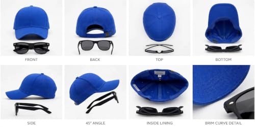 Image of Sunglass for Men Women Cap with Leather Patch, Casual Unisex Sports Hat, Adjustable Fit-Free Size-(Combo Sunglass Cap)