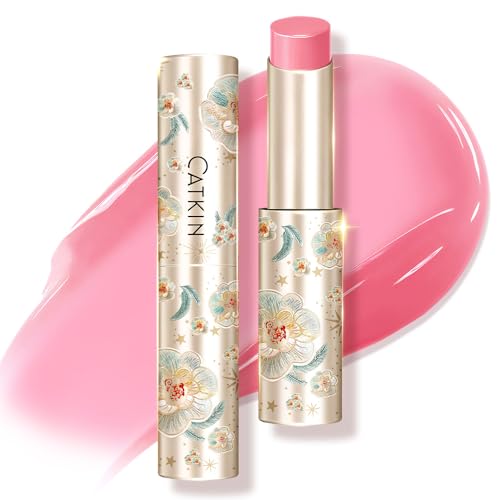 Image of CATKIN Glossy Tinted Lip Balm, Hydrating Natural Lip Repair Melting Balm, Sheer Colour Plumping Lip Gloss, Butter Formula for Dry Cracked Lips, 3.4g