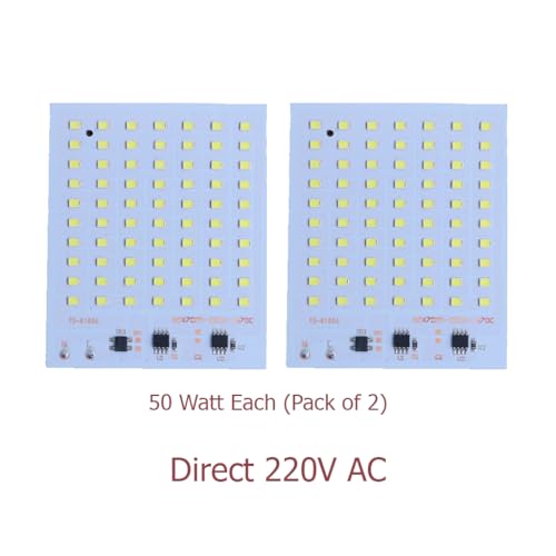 Image of Electro Particle 70 SMD LED 50W Direct AC 220V Aluminum Base Light Board for Floodlight, High Brightness, Energy Saving (Pack of 2)