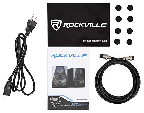 Rockville APM8B+RCDSTR10B+RVSM1+RRS190S Pair Apm8B 8 Inch 2-Way 500 Watt Powered Usb Studio Monitors+Stands+Pads thumb #7