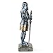 Amoysanli Medieval Knight Statue King's Guard Medieval Decor Polyresin Knight Swordsman Armor Statue Top Collection as Gift 15.12 Inch (Blue)