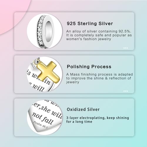Image of LUXILLA Love You Best Friend Grandma Wife Heart Charm 925 Sterling Silver Charms Fit for Bracelets Necklace Jewelry Gift for Women