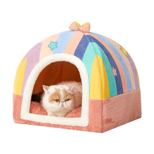 Jiupety Cat Beds for Indoor Cats, Cute Cat House for Cats and Pup...