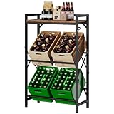 Aibiju Getränkekistenregal mit Ablage für 4 Kisten，32D x 70W x 116H cm Freistehend Kistenständer, Getränkeregal Wasserkistenregal, Bierkistenregal für Wohnzimmer, Küche, Weinkelle, YD-YLJ005H