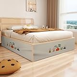 Treer Betthusse Bettrock Bettvolant, Modern Nordisch Klettverschluss Vorhänge,Bettvolants mit Höhe...