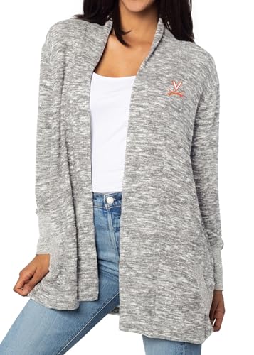 Image of chicka-d Women's Cozy Fleece Cardigan Heather Grey