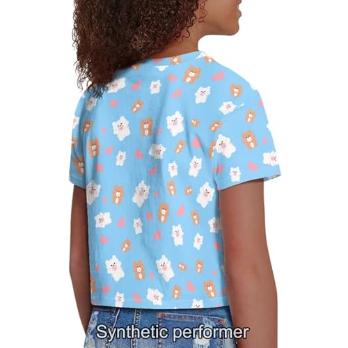 Image of 4th of July Shirt for Girls 7-8 Years US Flag Crop Tops Kids Outfit Independent Day Graphic Tee-