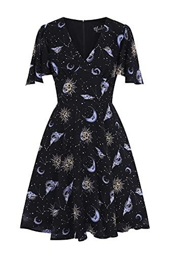 Hell Bunny Solaris Dress Women Medium-Length Dress Black L, 100% Polyester,