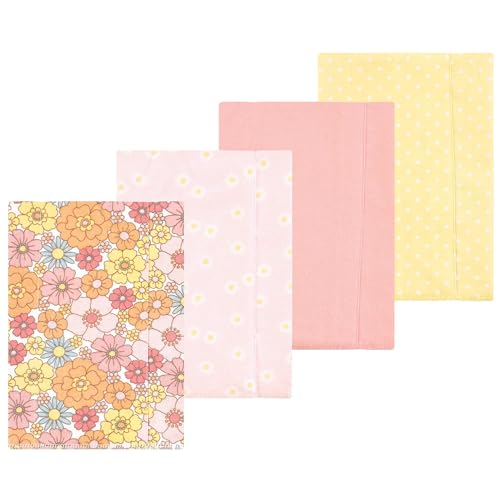 Luvable Friends Hudson Baby Flannel Burp Cloths 4pk, Floral Bliss