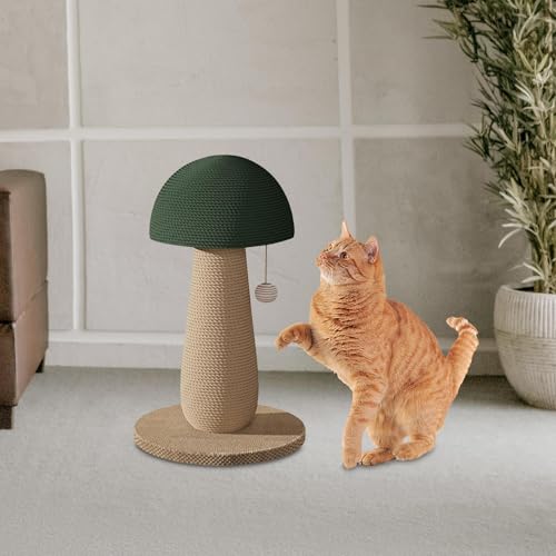 Poste rascador para gato con juguete interactivo verde miniatura 6