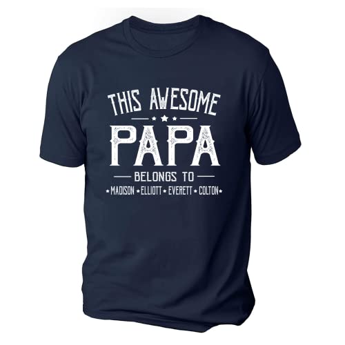 IZI POD Personalized Grandpa Dad Shirt, Custom Grandpa Grandkids Name Shirt, Birthday Christmas Fathers Day Dad Grandpa Gift3