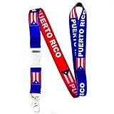 Puerto Rico flag reversible Red/blue Lanyard/keychain with clip for keys or id badges. Perfect for school id badges, work badges, car keys, house keys, work keys (1 Lanyard)