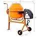 AMZOSS 3 Cu. Ft. Concrete Mixer, 400W 1/3HP Electric Cement Mixer Machine with Wheel and Stand, Wheelbarrow Cement Mixing Tools for Stucco