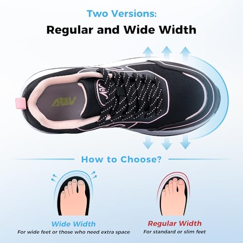 Image of AOV Womens Walking Shoes with Arch Support Wide Plantar Fasciitis Sneakers Orthotic Tennis Shoes for Foot and Heel Pain Relief