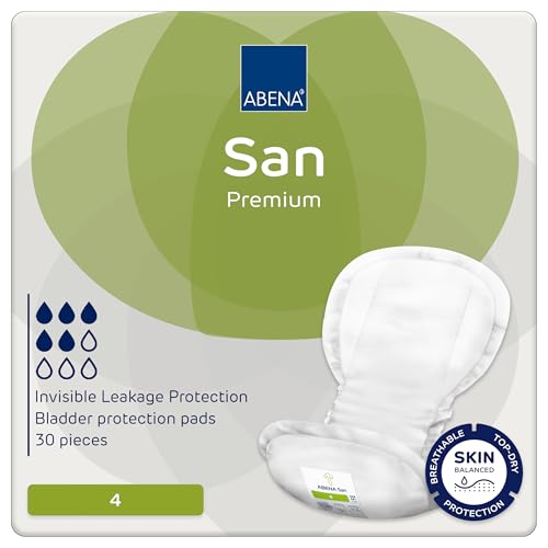 ABENA San Premium Mens & Womens Incontinence Pads Breathable & Comfortable Fast Absorption Discreet & Effective Shaped - Premium 4 800ml Absorbency 30PK