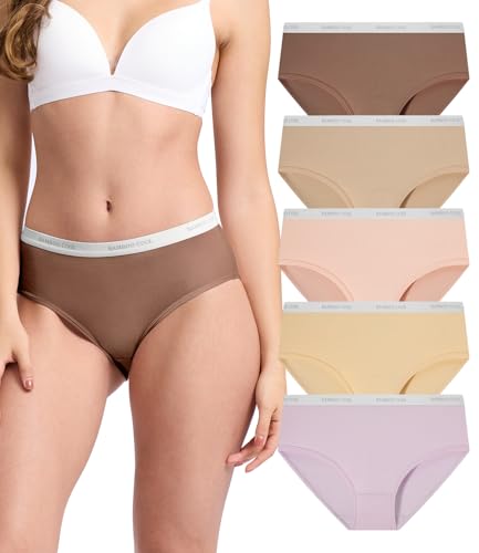 Image of BAMBOO COOL Womens Underwear, Moisture-Wicking Briefs, Soft and Breathable Panties, Mid Waist, 5-Pack