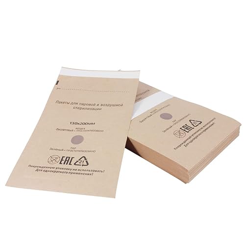 WOWOHI 100 bolsas de limpieza autosellantes bolsas de limpieza de papel kraft en autoclave para herramientas de dentistas y suministros de arte de