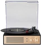 Crosley CR6045A-BK Miles 3-Speed Bluetooth in/Out Record Player Turntable with Built-in Speakers, Black