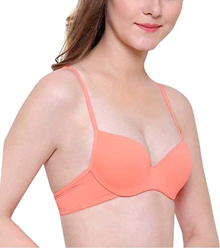 Image of Brachy Women's 85% Polyamide, 15% Elastane Heavily Padded Underwire Push Up Bra Pink