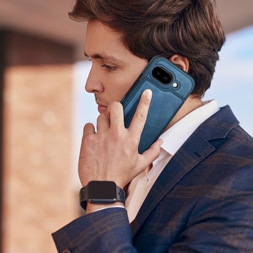 DJDUCK Designed for Google Pixel 9A Case Wallet with Card Holder, [RFID Blocking Leather Protection] [Magnetic Clasp Cover] Shockproof Men Women Cases for Pixel 9A Bright Blue by DJDUCK - Used condition - Image 7