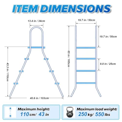 Escalera para piscina 3 niveles acero inoxidable 165 cm miniatura 6