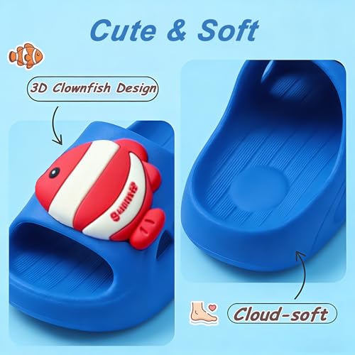 Image of Kids Cloud Slides Boys Girls Slides Non-slip Summer Beach Pool Shoes EVA Girls Everday Slip on Slide Sandals Garden Slippers Bathroom Shower Shoes