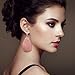 Sntieecr Leather Earrings Teardrop Petal Drop Earrings Faux Leather Earrings Lightweight Long Dangle Earrings Leaf Handmade Leather Earrings for Women Girls (14 Pairs Teardrop Style)