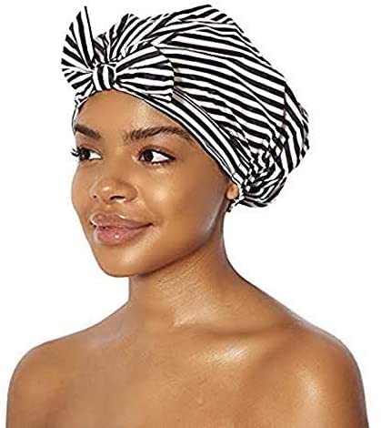 image for ACEmedia Luxury Shower Cap for Women - Waterproof and Mold Resistant, 