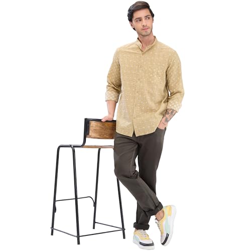 Image of Spykar Men's Slim Fit N /A Full Sleeve Printed Casual Shirts