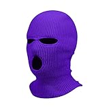 passamontagna da sci, passamontagna unisex integrale con 3 fori, passamontagna invernale lavorato a maglia, maschera ninja, scaldacollo, cappello per sport all'aria aperta, viola scuro, etichettalia