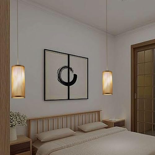 Lámparas de decoración de pasillo de mimbre natural tejidas a mano 4