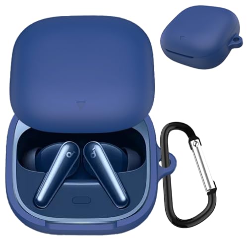 JXRICH For Anker Soundcore Liberty 5 �P�[�X Anker Soundcore Liberty 5 �p �J�o�[ �����h�~ �L�Y�h�~ �V���R���P�[�X �����[�d�\ �S�ʕی� �J���r�i�t��(�u���[)