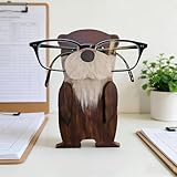 Cute Wooden Animal Glasses Holder, Handmade Creative Wooden Carving Eyeglass Holder, Carving Sunglasses Eyeglass Display Stand Rack, Sunglasses Display Rack for Home Office Desk Decor Accessories (Otter)