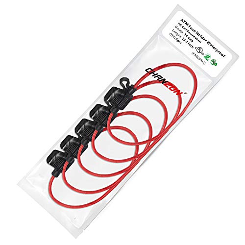 [Ul Wire] Chanzon 5Pcs 14Awg Atm/Mini Fuse Holder Waterproof Inline Marine R For 30A Blade Fuses Automotive Car Motorcycle #TOP6