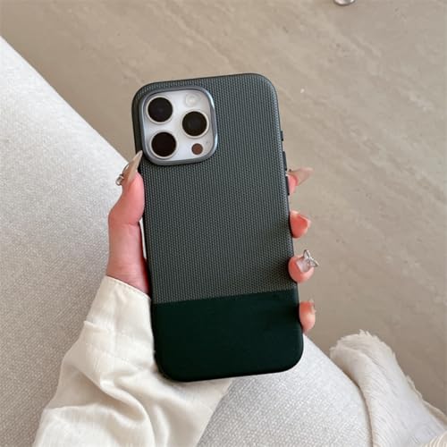 Coque cuir iPhone 16 Pro verte magnétique pour rester connecté en voiture et au bureau
