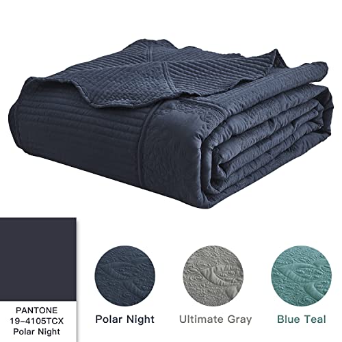 Hz & Hy HU-XI-201 Oversized King Bedspread 128X120 Extra Wide, Quilted Coverlet Bedding Set thumb #3