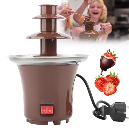 Mini Chocolate Fountain, 3 Layers Electric Chocolate Melting Machine, Detachable and Easy to Clean, 35W Chocolate Fountain Waterfall Machine for Event Exhibition Wedding Birthday Party