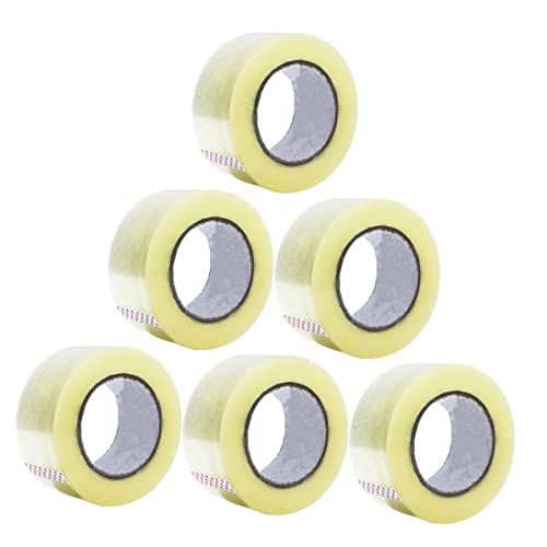 SHINEOFI 6 Rollos cinta adhesiva cinta transparente silenciosa cinta de embalaje silenciosa packing tape double sided tape cinta de sellado transparente cinta sencilla la mascota