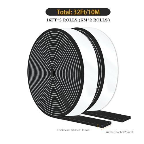 Image of Foam Tape,Weather Stripping,High Density CR,Soundproof,1 in x 1 /8 in x 32 Ft