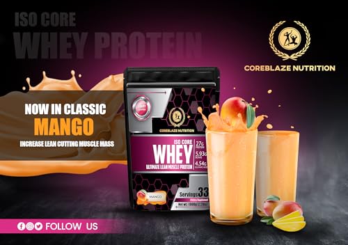 Image of Best Whey Body building Protein powder Isolate 90% | for Men & Women | (7 kg, Mango)