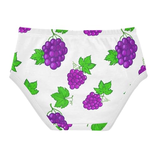 Cotton Girls Underwear Toddler Purple Grape Green Leaves White Panties Little Girl Cartoon Briefs Kids Undies 2t2