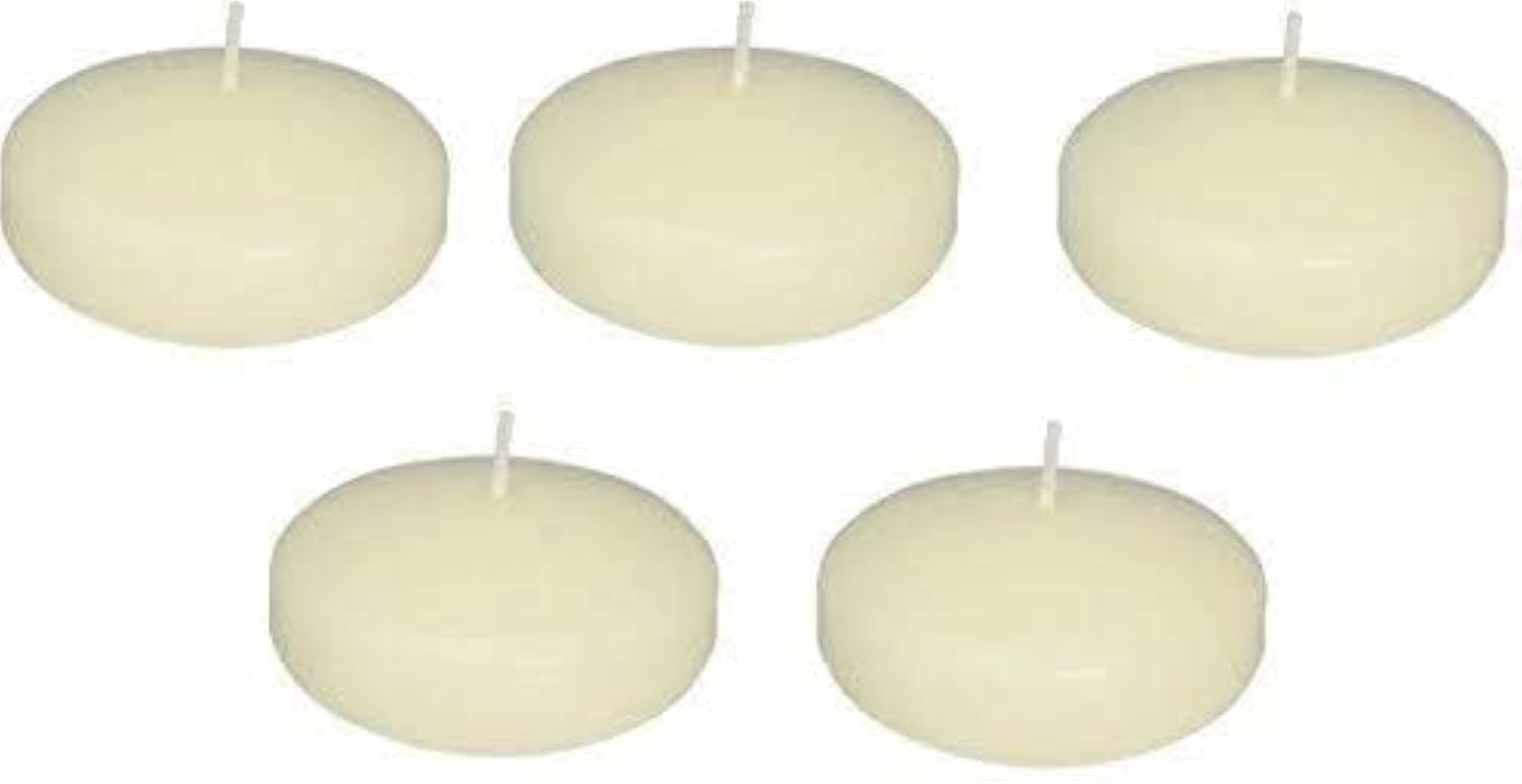 D'light Online Floating Candles Bulk Pack for Events, Weddings, Spa, Home Decor, Special Occasions and Holiday Decorations (Large - 3" (Set of 6), Ivory)