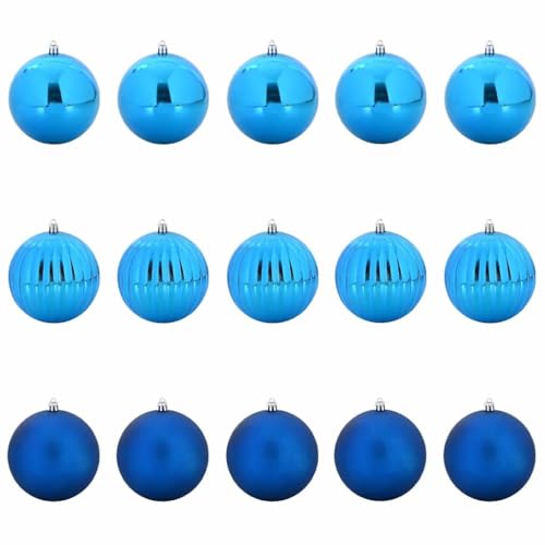 Boules de Noël XL bleu plastique suspensions arbre Avent et salon festif