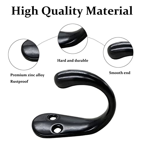 Gutapo-Coffee-Cup-Hooks-20pcs-Black-Hooks-Door-Wall-Closet-Mounted-Single-Hook-Hangers-for-Robe-Coat-with-46pcs-Screws Gutapo Coffee Cup Hooks 20pcs Black Hooks Door Wall Closet Mounted Single Hook Hangers for Robe Coat with 46pcs Screws