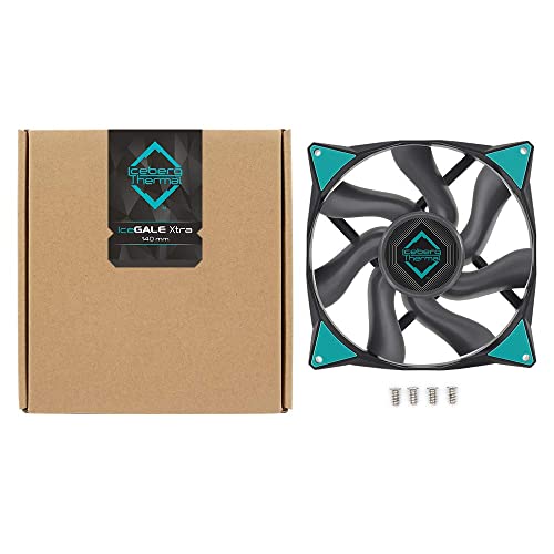 IceGALE Ventilateur à roulement à billes PWM haute performance 140 mm Noir 14 cm Ventilateur d'ordinateur compatible bureau – vue 5