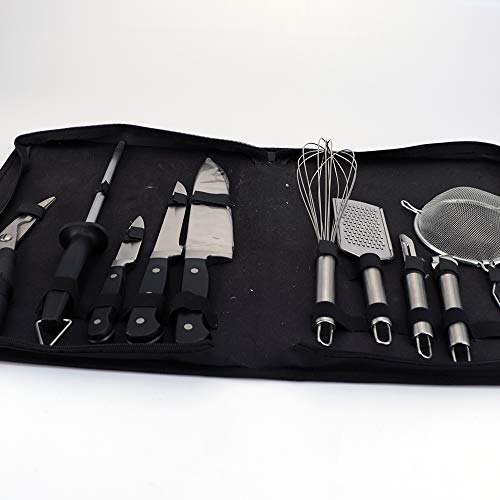 Jogo de 10 Peças para Churrasco em Inox com Bolsa de Nylon Fracalanza Preto